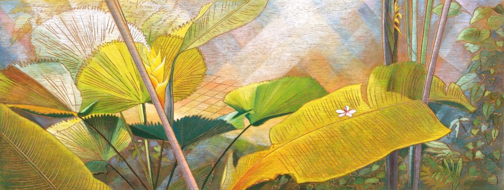 Warm light between a blossom and a gentle fall